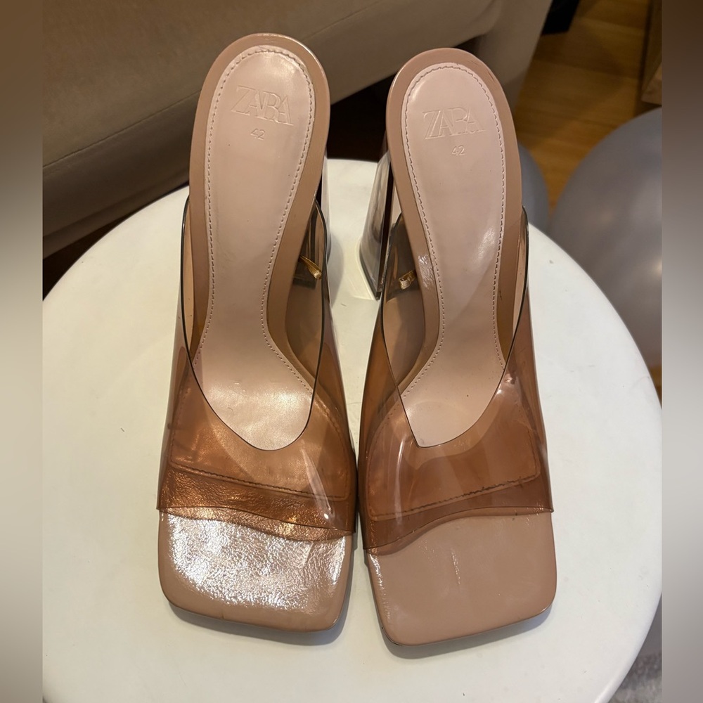 Zara Women's Brown Transparent Heels